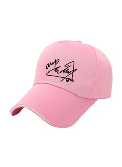 Buy BTS Printed Baseball Cap Pink/Black in Saudi Arabia