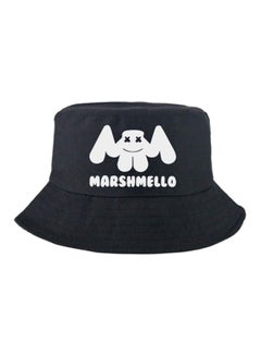 Buy Marshmello Printed Bucket Hat Black/White in Saudi Arabia