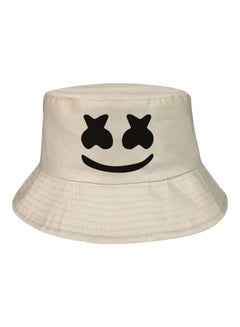 Buy Marshmello Printed Bucket Hat Beige/Black in Saudi Arabia