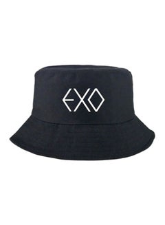 اشتري قبعة على شكل دلو بطبعة كلمة "Exo" أسود/ أبيض في السعودية