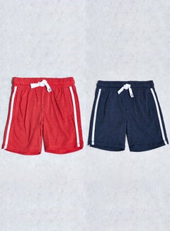 اشتري 2-Piece Casual Havana Shorts Set Blue/Red في الامارات