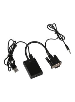 Buy VGA To HDMI Adapter Cable Black in UAE