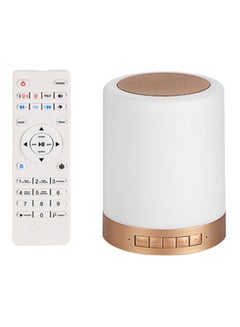 Buy Portable Wireless Touch LED Speaker With Remote Control White in UAE