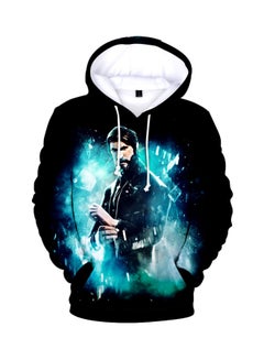 Buy Fortnite Character 3D Printed Hoodie Black/Blue/White in Saudi Arabia