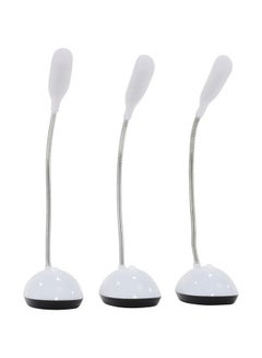 Buy 3-Piece Extendable Mini Desk Lamp White 15cm in Saudi Arabia