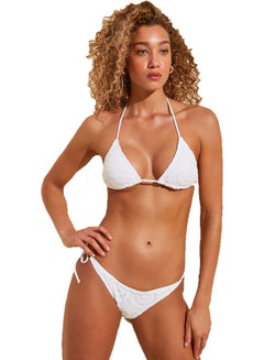 Buy 2-Piece Halter Neck Bikini Set White in Saudi Arabia