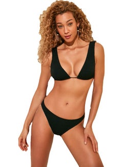 Buy High Leg Bikini Bottom Black in UAE