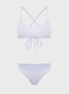 Buy Cross Back Bikini Set White in UAE