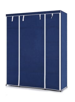 Buy Portable Fabric Canvas Wardrobe With Storage Cupboard Organiser Blue in Saudi Arabia