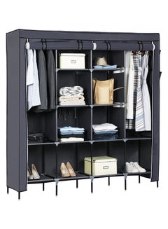 Buy Portable Clothing Wardrobe With Storage Cupboard  Organiser Grey in Saudi Arabia