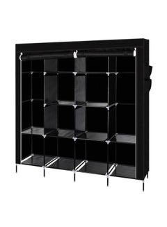 Buy Portable Clothing Wardrobe With Storage Cupboard  Organiser Black 175x150x45cm in Saudi Arabia