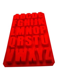 Buy Silicone Letters Alphabet Pudding Bakeware Mould Red 33x22cm in UAE