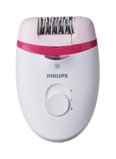 Buy Satinelle Essential Corded Compact Epilator BRE255/00, 2 Years Warranty White/Pink in UAE