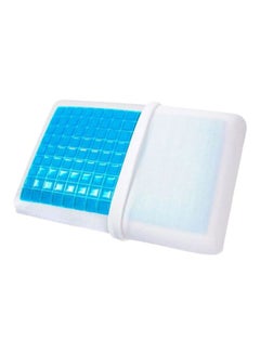Buy Memory Foam Pillow Gel Microfiber White/Blue 70 x 40centimeter in Saudi Arabia
