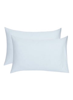 Buy 2-Piece Essential Pillow Cover Set Cotton White 50cm in UAE