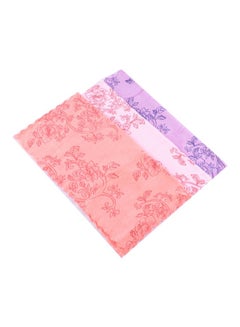 Buy 3-Piece Microfiber Kitchen Cleaning Towel Pink/Peach/Purple 30x30centimeter in Saudi Arabia