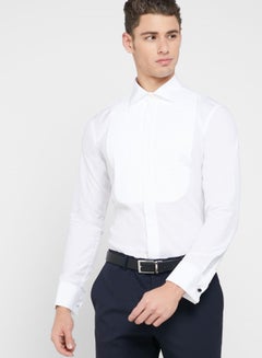 Buy Collared Neck Shirt White in UAE