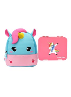 Buy 2-Piece Wow Unicorn Backpack With Lunch Box Set in UAE