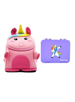 Buy 3D Unicorn Design Bento Lunch Box With Backpack in UAE