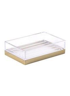 Buy Soap Holder Dish Gold/Clear 12.7x8.3x3.6cm in Saudi Arabia