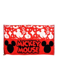 Buy Mickey Pattern Bath Towel Red 60 x 120cm in UAE