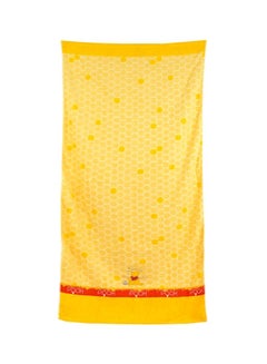 Buy Winnie The Pooh Bath Towel Yellow 60x120cm in UAE