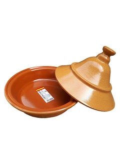 Buy Terracotta Pottery Cooking Pot With Lid Brown 24cm in Saudi Arabia