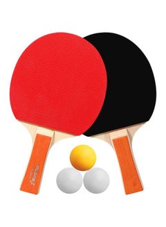 Buy 5-Piece Table Tennis Racket And Balls Set in UAE