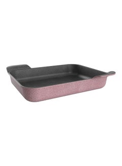 Buy Rectangular Baking Pan Pink Marble 28cm in UAE