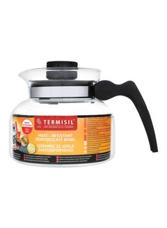 Buy Heat-Resistant Tea Pot Black/Clear/Silver in UAE