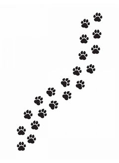 Buy 20-Piece Paw Self Adhesive Wall Decorative Sticker Set Black 75 x 46cm in Egypt