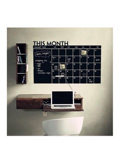 Buy Monthly Calendar Chalkboard Wall Sticker Black 60x92cm in Egypt