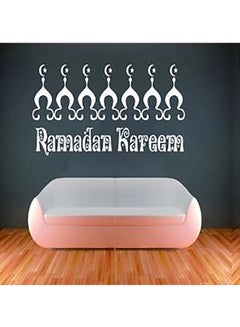 Buy 20-Piece Ramadan Kareem Printed Wall Decoration Sticker Set White 50 x 90cm in Egypt