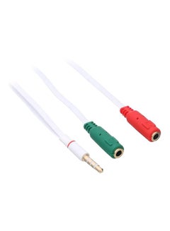 Buy Male To 2 Female Audio AUX Splitter Cable Green/Red/White in Egypt