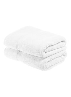 Buy 2-Piece Cotton Bath Towel White 180x90cm in Saudi Arabia