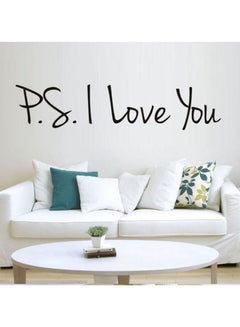 Buy P.S. I Love You Themed Decorative Wall Sticker Black 60x90cm in Egypt