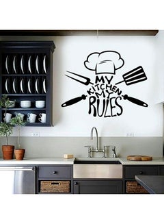 Buy My Kitchen My Rules Printed Wall Sticker Black 65x38cm in Egypt