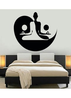 Buy Yoga Harmony Themed Wall Sticker Black 116x52cm in Egypt