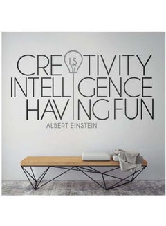 Buy Creativity Intelligence Having Fun Quote Themed Wall Sticker Black/Grey 36x24cm in Egypt