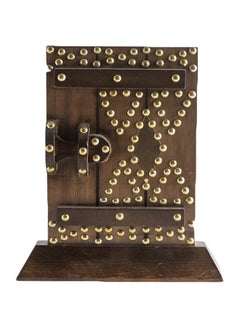 اشتري Decorative Wooden Door Box Brown/Gold 25x20cm في السعودية