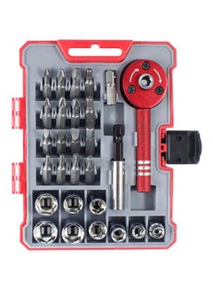 Buy 28-Piece Ratcheting Screwdriver Set Red/Grey/Silver in Saudi Arabia