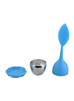 Buy Leaf Shaped Tea Strainer Blue/Silver 15x5cm in UAE