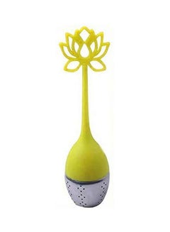 Buy Leaf Shaped Tea Strainer Green/Silver 4x4x15cm in UAE