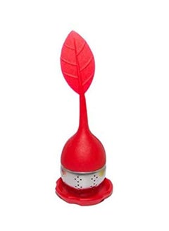 Buy Leaf Shaped Tea Strainer Red/Silver 15x5cm in UAE