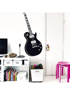 Buy Guitar Design Self-Adhesive Decorative Wall Sticker Black 80 x 40cm in Egypt