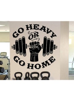 Buy Gym Quote Self-Adhesive Decorative Wall Sticker Black 70 x 70cm in Egypt