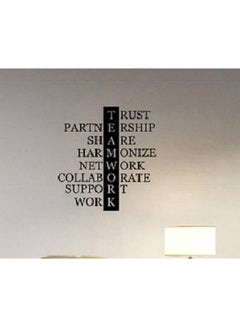 Buy Team Work Quote Self-Adhesive Decorative Wall Sticker Black 90 x 80cm in Egypt