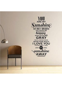 Buy Your Are My Sunshine Quote Decorative Wall Sticker Black 100 x 50cm in Egypt