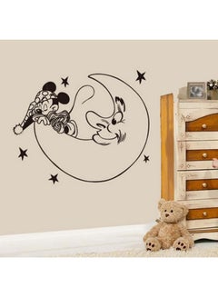 Buy Sleepy Mickey Self-Adhesive Decorative Wall Sticker Black 116 x 52cm in Egypt