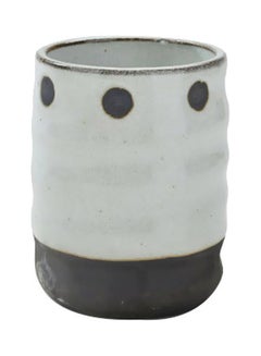 Buy Handmade Stoneware Mug White/Black 200ml in Saudi Arabia